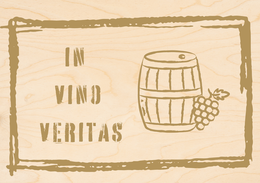 In Vino Veritas 2 glasses with grapes